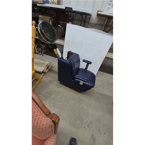 First Lady Hair Dryer and Chair, with Armrests, Controls, and Power Outlet