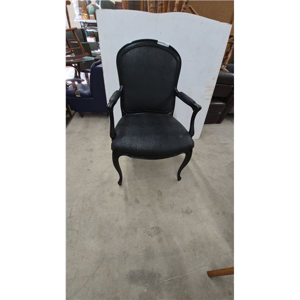 Black Faux Alligator Skin Armchair