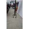 Image 4 : Black Wrought Iron Cheval Mirror with Scrollwork and Stand