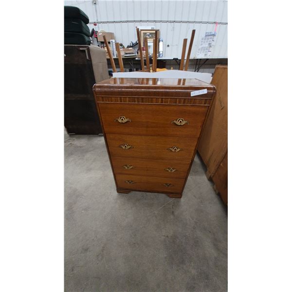 Art Deco Style 5-Drawer Chest of Drawers with Brass Pulls. 46”×30”×18”