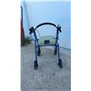 Image 2 : Evolution Walker Rollator with Blue Frame, Padded Seat, Four Wheels, and Hand Brakes