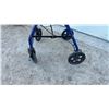 Image 4 : Evolution Walker Rollator with Blue Frame, Padded Seat, Four Wheels, and Hand Brakes