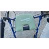 Image 5 : Evolution Walker Rollator with Blue Frame, Padded Seat, Four Wheels, and Hand Brakes