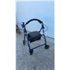 Image 1 : Drive Medical Four-Wheel Rollator Walker with Padded Seat and Under-Seat Storage Bag, Blue