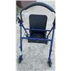 Image 4 : Drive Medical Four-Wheel Rollator Walker with Padded Seat and Under-Seat Storage Bag, Blue
