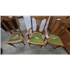 Image 5 : Three Antique Oak Dining Chairs: One Armchair and Two Side Chairs with Embroidered Seats