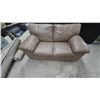 Image 1 : Tan Leather Loveseat 64”
