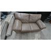 Image 5 : Tan Leather Loveseat 64”