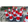 Image 2 : 12 Reflective Rubber Pylons with Black Hexagonal Rubber Bases, 28” Tall