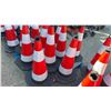 Image 2 : 12 Reflective Rubber Traffic Pylons With Octagonal Bases, 28” High
