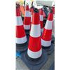 Image 4 : 12 Reflective Rubber Traffic Pylons With Octagonal Bases, 28” High