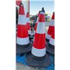 Image 3 : Reflective Rubber Pylons with Black Weighted Bases, 28” High