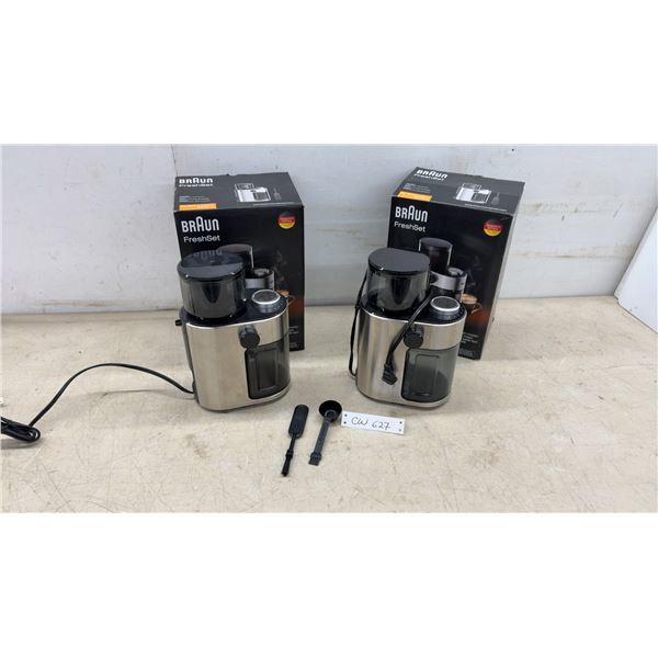 Braun FreshSet KG 7070 Burr Coffee Grinders with 15 Grind Settings, Set of 2