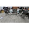 Image 1 : Glass Top Dining Table with Chrome Legs and 6 Upholstered Chairs