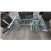 Image 3 : Glass Top Dining Table with Chrome Legs and 6 Upholstered Chairs