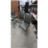 Image 4 : Glass Top Dining Table with Chrome Legs and 6 Upholstered Chairs