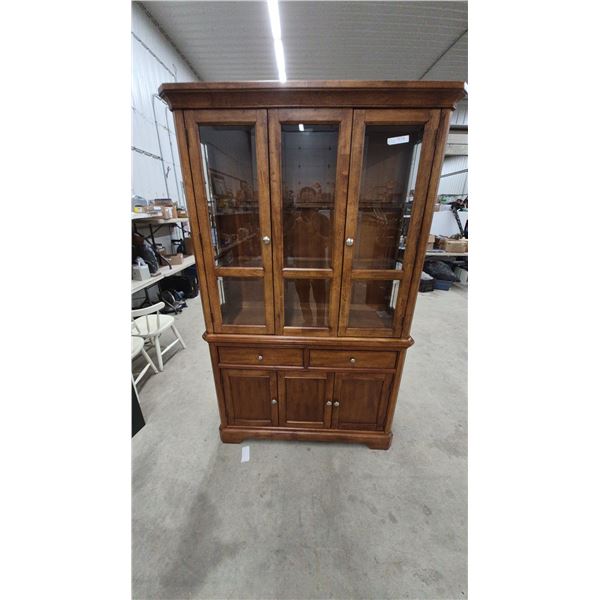 Wooden Display Cabinet with Glass Doors, and lower cabinet 79”×49”×18”