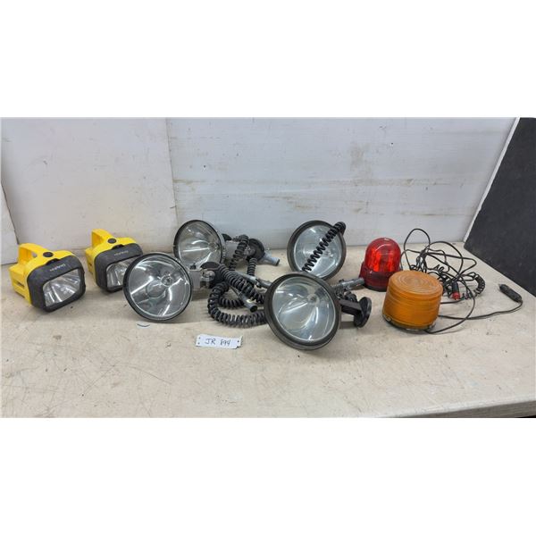 Eveready Dolphin Lanterns, Spot Lights with Magnetic Bases, Red and Amber Vehicle Beacons