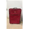 Image 2 : Three Soft-Sided Suitcases with Wheels, Red Cambridge, Blue Tekson, and Black Crown Collection