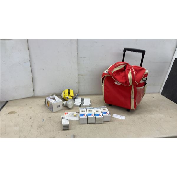 Red Rolling Cooler Bag, (Top Zipper Broken) Philips MasterColor MHC70/U/MP/9K Ceramic Bulbs
