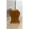Image 2 : Vintage Art Deco Two-Tone Veneer Upholstered Wooden Vanity Stool with Floral Seat