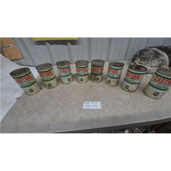8 Quart Cans of Castrol 2-Stroke Motor Oil