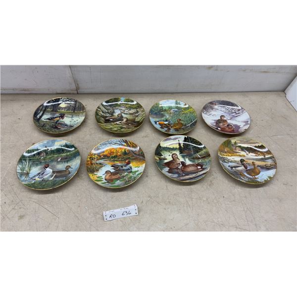 8 Edwin M. Knowles Living With Nature Jerner's Ducks Collector Plates by Bart Jerner, 1987
