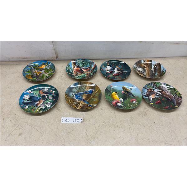 Knowles 1987 Kevin Daniel Birds of Your Garden Collector Plates, Set of 8
