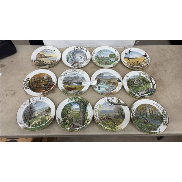 Royal Worcester "The Countryside Collection" Porcelain Collector Plates by Michael R. Jackson, Set