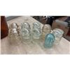 Image 4 : Grey Metal Storage Box with Vintage Kerosene Lanterns and Glass Insulators