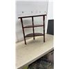Image 5 : Three-Tiered Cherry Wood Half Moon Table With Turned Legs, 24 × 22 × 11”