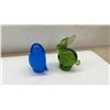 Image 3 : Three Pieces Art Glass Figurines, Blue Bird, Green Rabbit, and Striped Fish