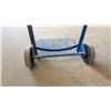 Image 3 : Blue Two-Wheel Hand Truck with Curved Handle and Metal Base Plate
