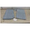 Image 1 : Navy Blue and White Striped RV Canvas with Matching Ties