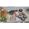 Image 1 : Assortment of Cutting and Grinding Wheels, Flap Wheels, Wire Wheel and DML Challenger Saw Blade