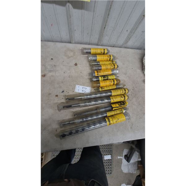 DEWALT Power Ship Auger Bits and Hex Extensions: 1”, 15/16”, 1-1/16”, 1-1/2”, 1-1/8”, 5-1/2