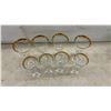 Image 12 : Dinner Triangle Bell, Set of 8 Gold-Rimmed Stemmed Wine Glasses, Manual Salad Spinner