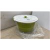 Image 3 : Dinner Triangle Bell, Set of 8 Gold-Rimmed Stemmed Wine Glasses, Manual Salad Spinner