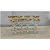 Image 5 : Dinner Triangle Bell, Set of 8 Gold-Rimmed Stemmed Wine Glasses, Manual Salad Spinner