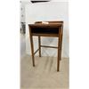 Image 1 : Vintage Wooden Telephone Table with Open Shelf and Gallery Top, 32 × 20 × 15”