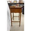 Image 2 : Vintage Wooden Telephone Table with Open Shelf and Gallery Top, 32 × 20 × 15”