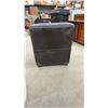 Image 3 : Dark Brown Faux Leather Contemporary Children’s Recliner Chair with Rolled Arms and Built-In