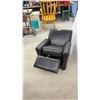 Image 5 : Dark Brown Faux Leather Contemporary Children’s Recliner Chair with Rolled Arms and Built-In