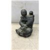 Image 1 : Wolf Original Inuit-Style Sculptures, Mother With Child and Dog Sled Team, Made in Canada