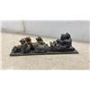 Image 4 : Wolf Original Inuit-Style Sculptures, Mother With Child and Dog Sled Team, Made in Canada