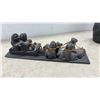 Image 6 : Wolf Original Inuit-Style Sculptures, Mother With Child and Dog Sled Team, Made in Canada