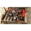 Image 1 : Pallet Lot: Clamps, Muffler Clamps, Casters, Emergency Triangles and Mire