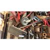 Image 2 : Pallet Lot: Clamps, Muffler Clamps, Casters, Emergency Triangles and Mire