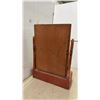 Image 2 : Vintage Wooden Tabletop Vanity Mirror with Pivoting Frame and Single Drawer, 27 × 8 × 19”