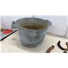 Image 2 : Galvanized Metal Bucket and Assorted Rusty Horseshoes